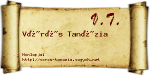 Vörös Tanázia névjegykártya